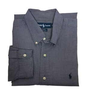 Polo Ralph Lauren Blaire Cotton Black Gingham Long Sleeve Button Up Shirt XL